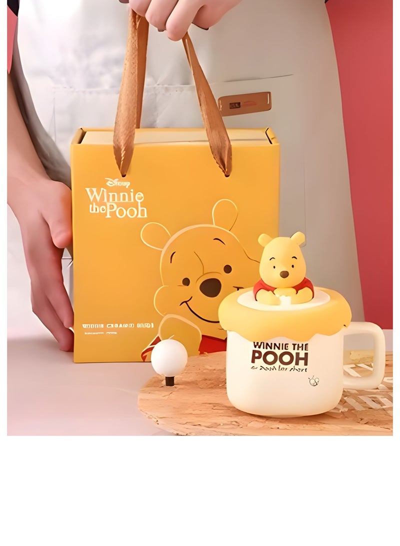 Disney Winnie the Pooh 3D Ceramic Mug with Lid & Spoon – Cute Cartoon Coffee Cup Gift Set with Gift Bag | Tea, Milk & Hot Chocolate Mug for Kids & Adults - Image 5